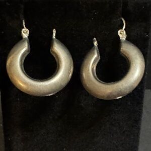Sterling Silver Chunky Brighton Hoop Earrings